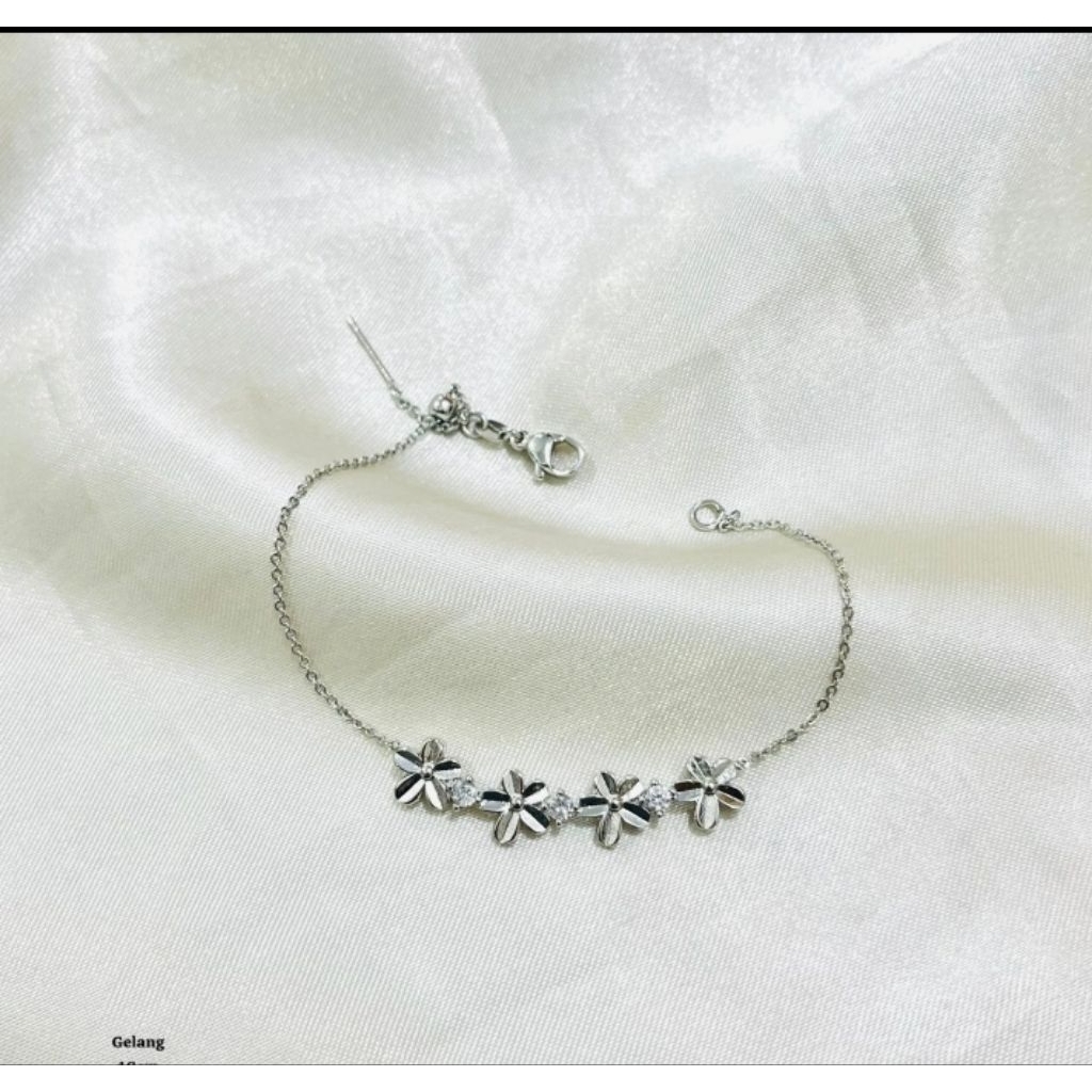Gelang Daisy Blossom Titanium Silver Premium