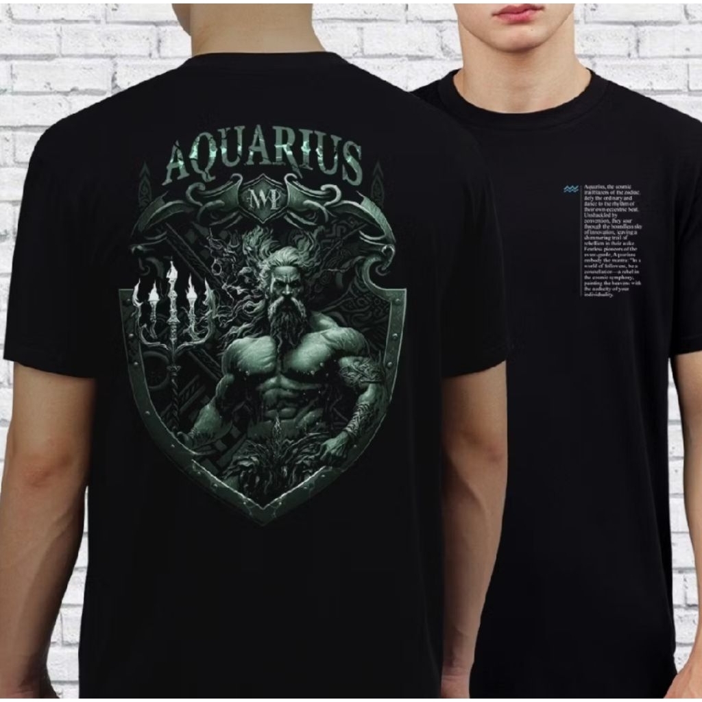 Kaos Distro zodiak Aquarius T-shirt/unisex
