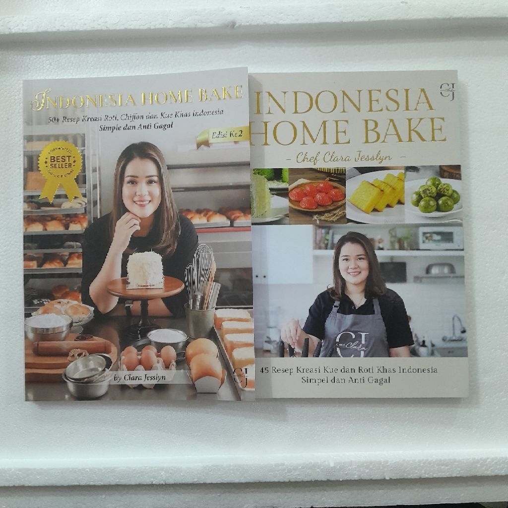 Paket 2 buku Buku resep Indonesia home bake Chef clara jeslyn