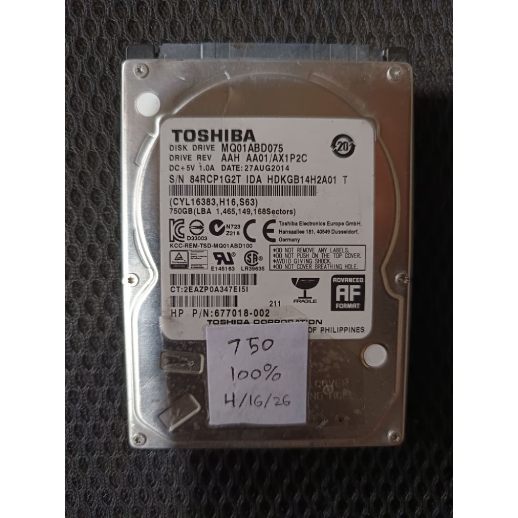 Hardisk Toshiba 750GB
