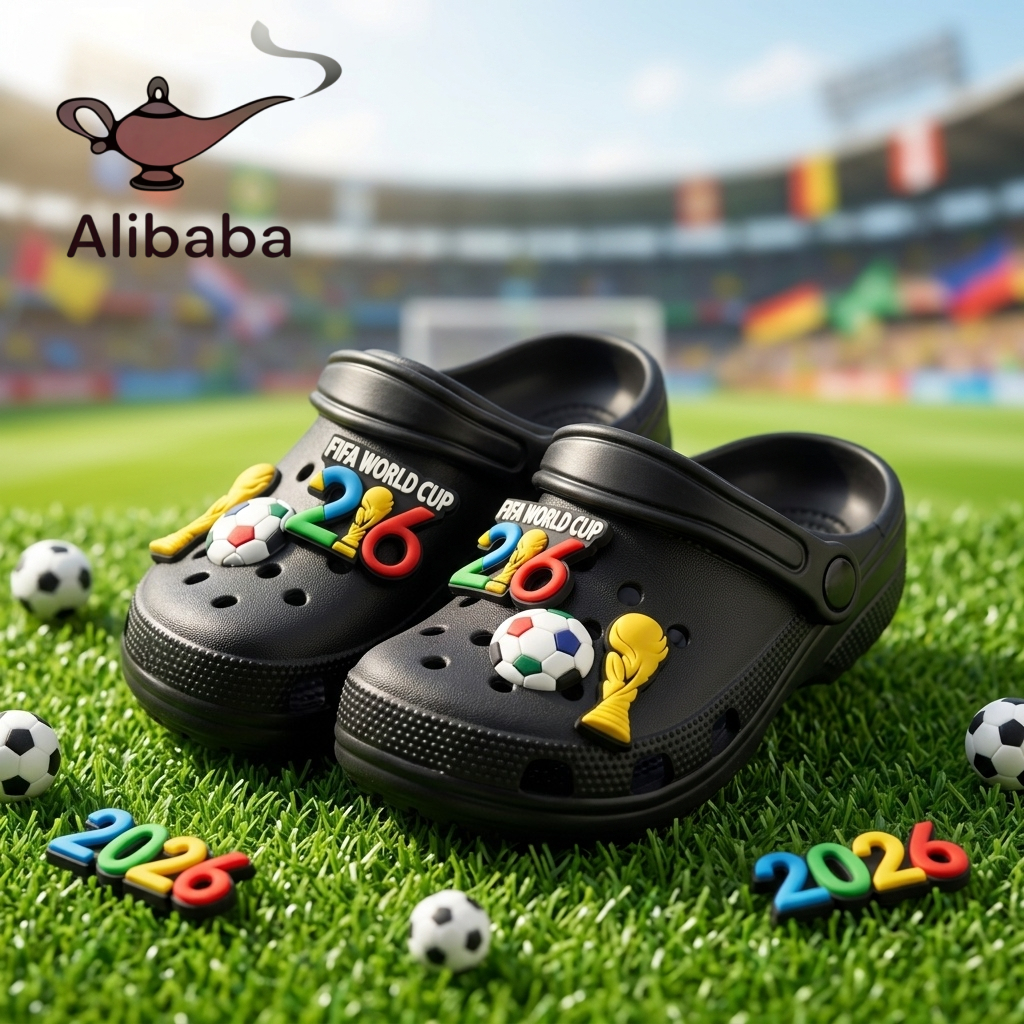 Alibaba Sepatu Crocs Anak Laki-Laki Baru 2026 FIFA World Cup EVA Empuk Anti Slip Ringan Tahan Air Se