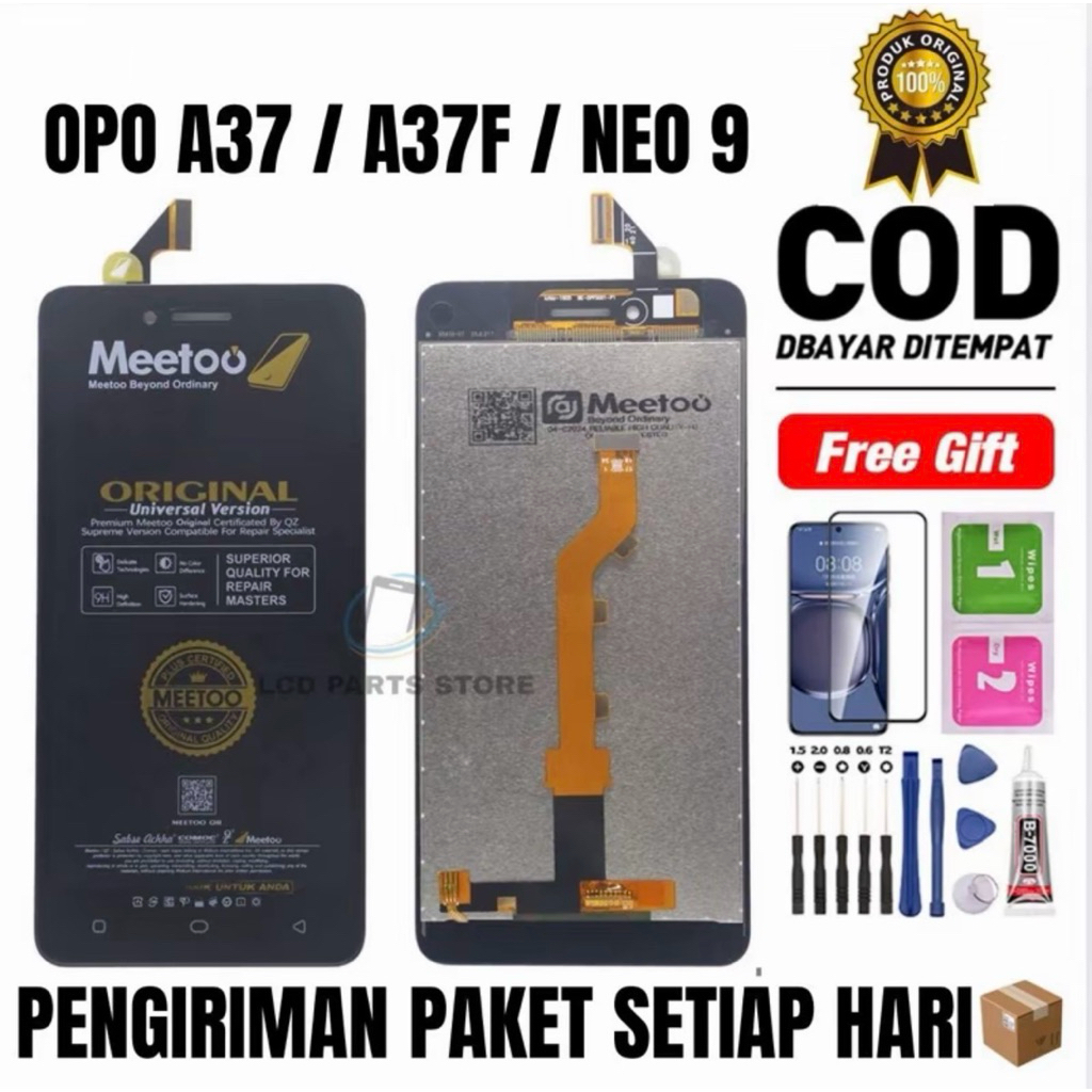 Lcd Touchscreen Opo A37 / A37F / Neo 9 Fullset Original Gratis Lem obeng Antigores