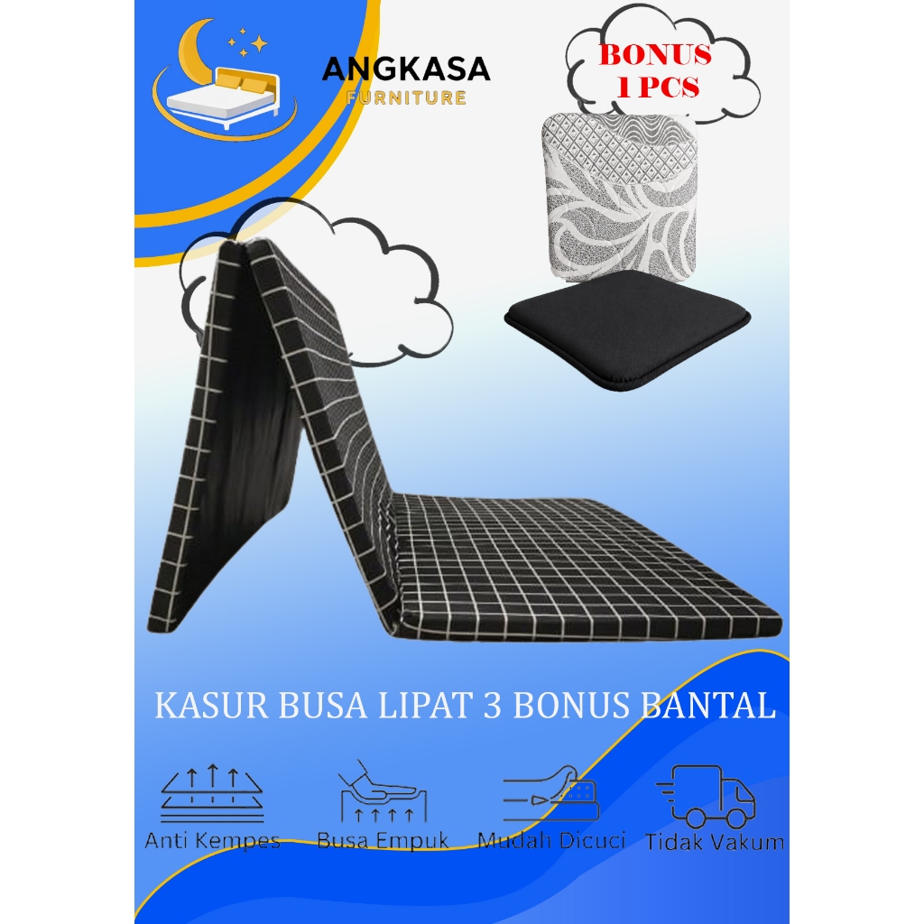 [FREE-BANTAL] ANGKASA KASUR LIPAT 3 TEBEL 3 CM | KASUR LIPAT MURAH BERKUALITAS | KASUR LIPAT 3 INOAC
