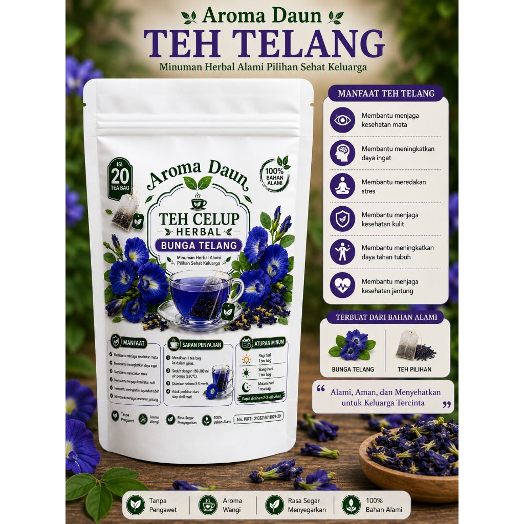 Aroma daun Teh Bunga Telang/ 20 tea bag
