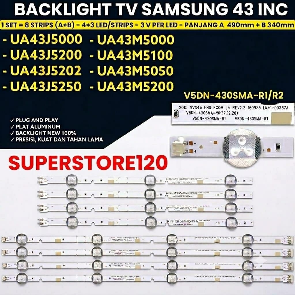 BACKLIGHT TV SAMSUNG UA43M5000 UA43M5200 UA43M5050 UA43J5000  UA43M5100 UA43J5020 UA43J5050 UA43J520