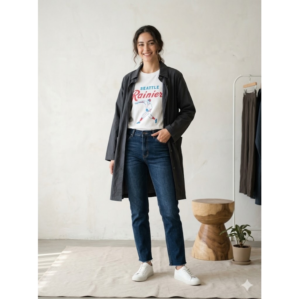 Jaket outer panjang polos
