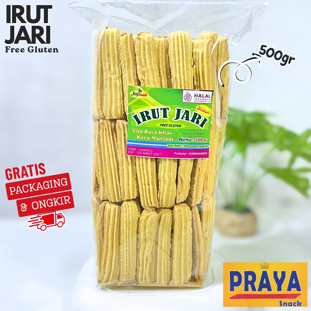 Biskuit Irut Jari 500Gr Kue Irut Cemilan Sehat Kaya Manfaat Rasa Manis