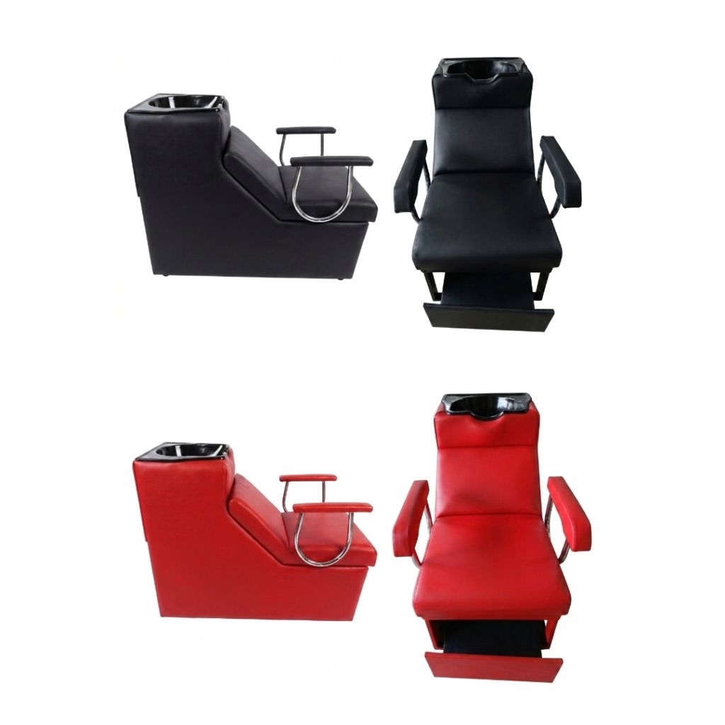 Kursi Keramas Washback Putusan Hitam/Merah | Kursi Salon Cuci Rambut