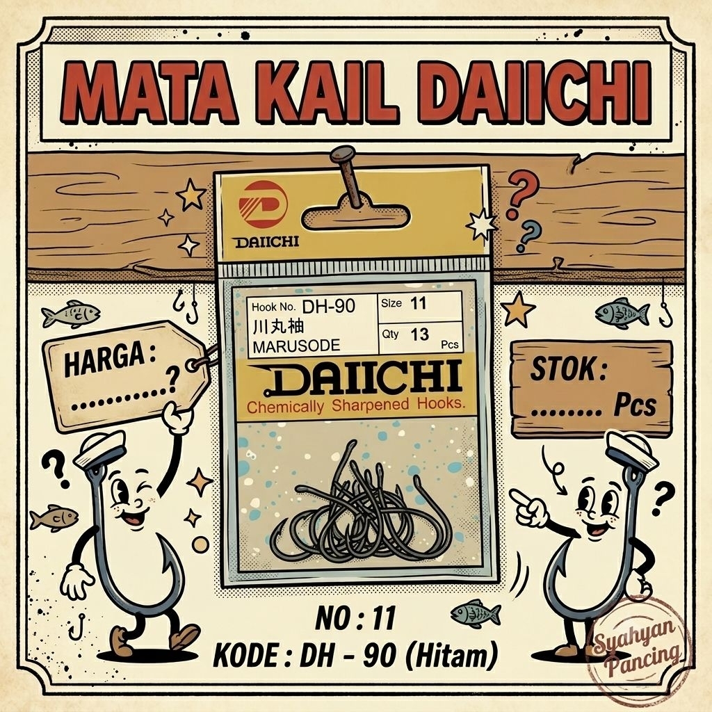 Mata Kail Daichi DH-90 Marusode No 11 - Kail Pancing Lubang Ring Super Tajam Original Japan