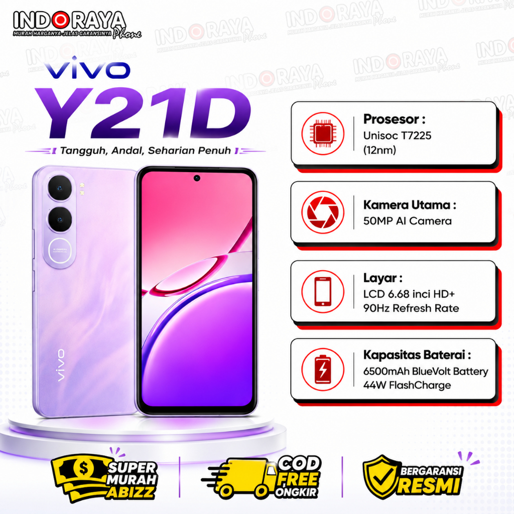 Promo Murah HP Vivo Y21D Ram 6/128GB I 8/128GB Garansi Resmi