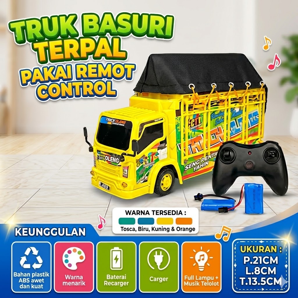 Nekofast Mainan Anak Mobil 2.4G Remote Control  Truck Oleng Mobil Remote Rc