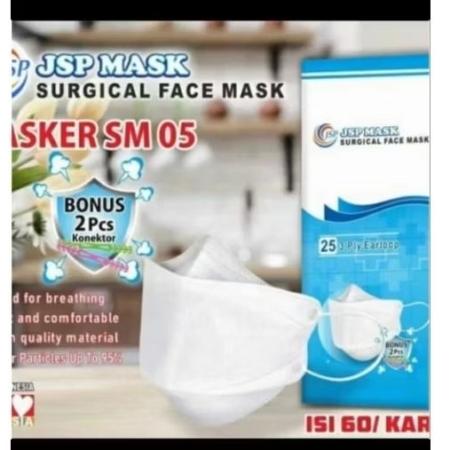 masker jsp SM 05 putih,masker kf 94 model Evo jsp SM 05 ,1dos isi 25 masker