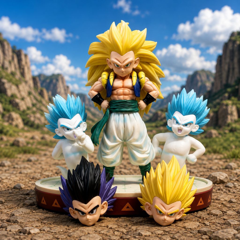 figure Dragon ball Gotenk ghost super saiyan 3 kepala