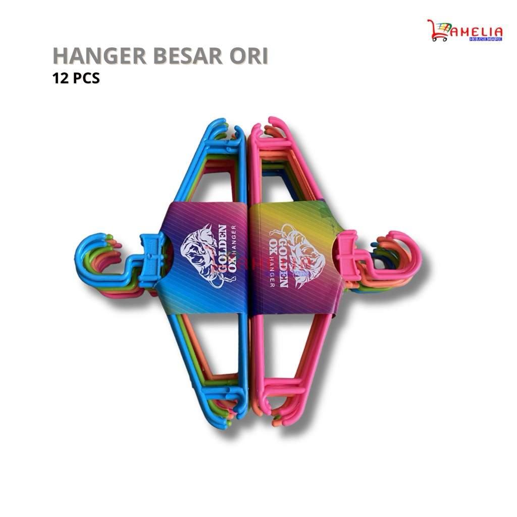 HANGER DEWASA PLASTIK BESAR ORI - GOLDEN OX