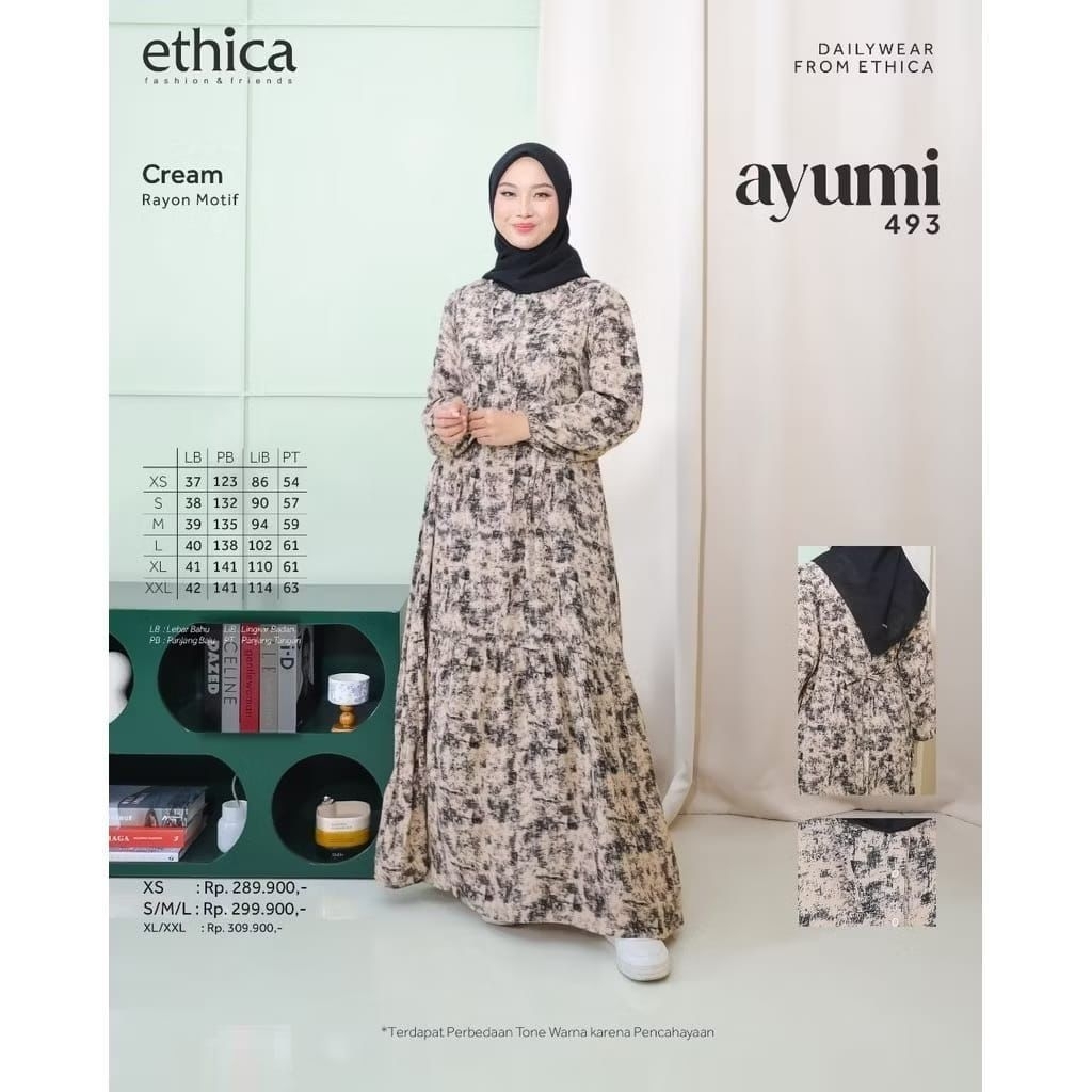 GAMIS ETHICA AYUMI 493 CREAM_GAMIS ETHICA TERBARU_GAMIS ETHICA DAILY_GAMIS ETHICA DISKON TERMURAH