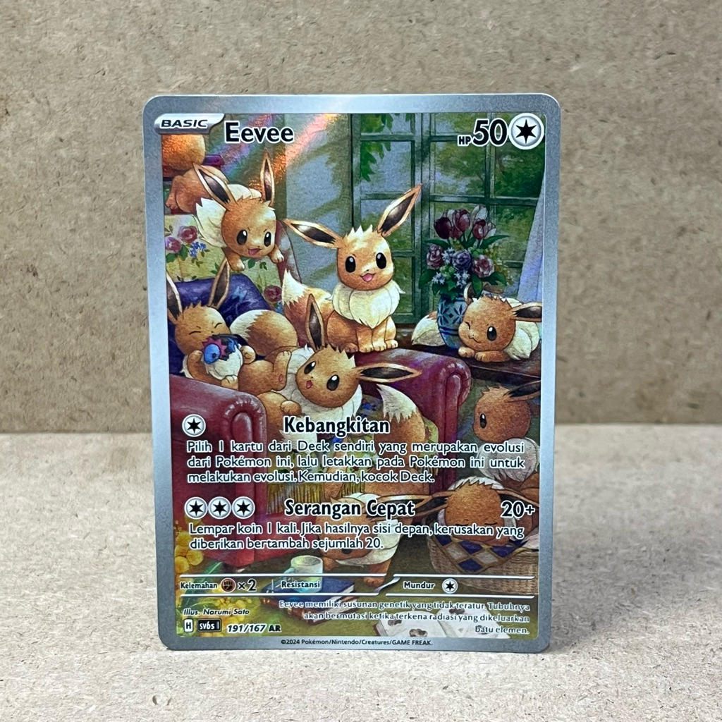 Kartu Pokemon TCG Indonesia Eevee AR SV6S Topeng Transfigurasi 191/167