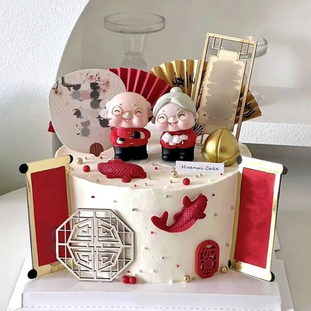 Cake Topper KAKEK NENEK/Hiasan kue figur KAKEK NENEK