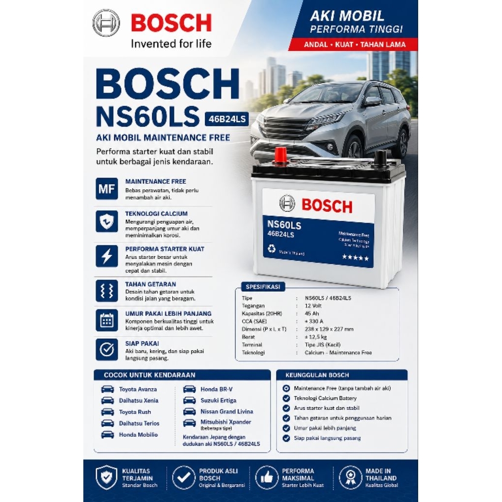 Aki Bosch MF Ns60LS /46B24LS