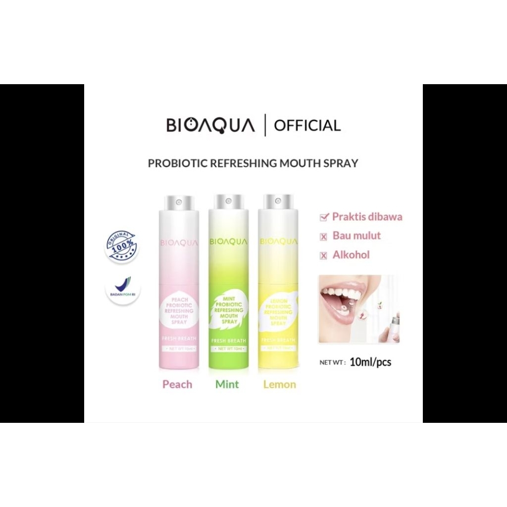 semprotan mulut , pewangi mulut , penghilang bau mulut mouth spray bioaqua