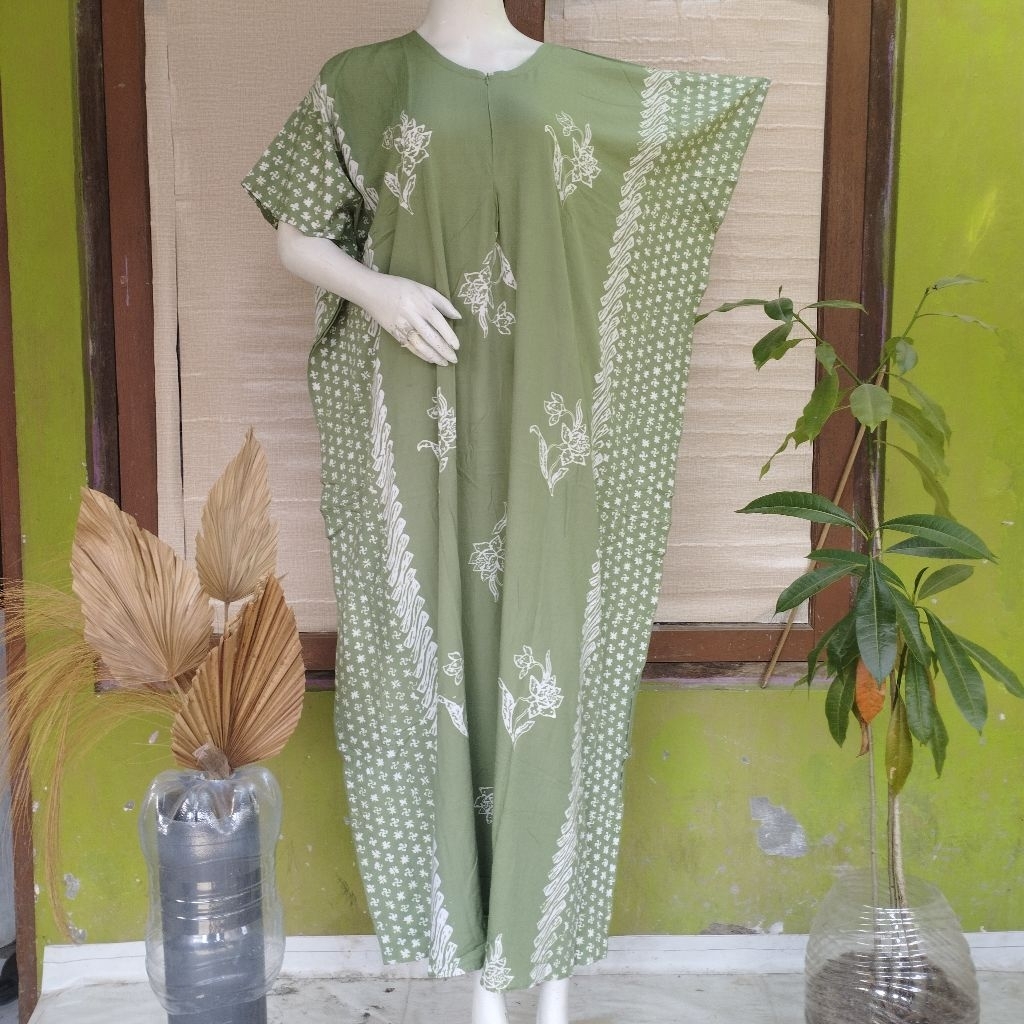Huza (Ld146, Pb134) Daster Paradesa Lowo Resleting Batik Santung Jumbo