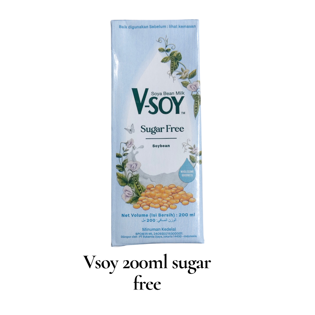 Vsoy SUGAR FREE 200ml Vsoy Susu Soybean SUGAR FREE 1 Dus Isi 48 pcs