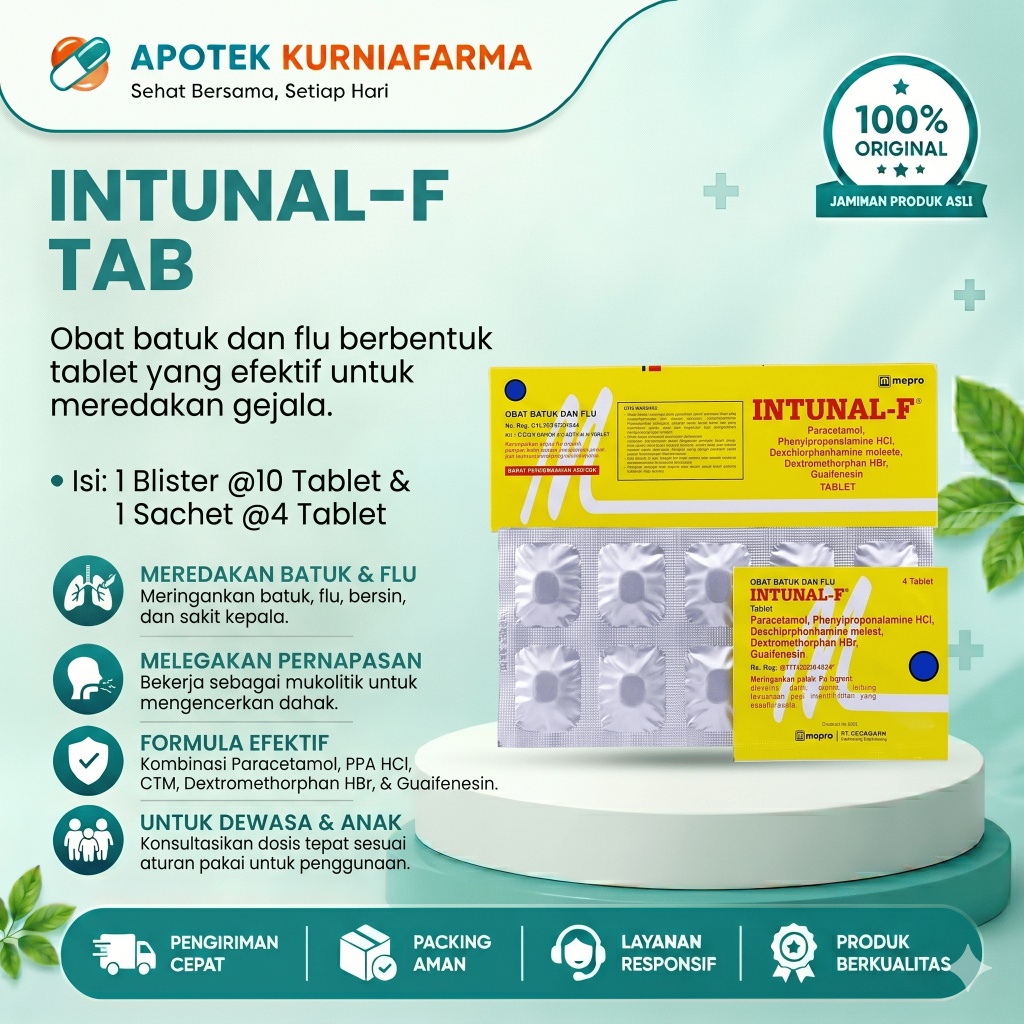 Intunal F Tablet 1 Strip 4 Tablet dan 10 Tablet