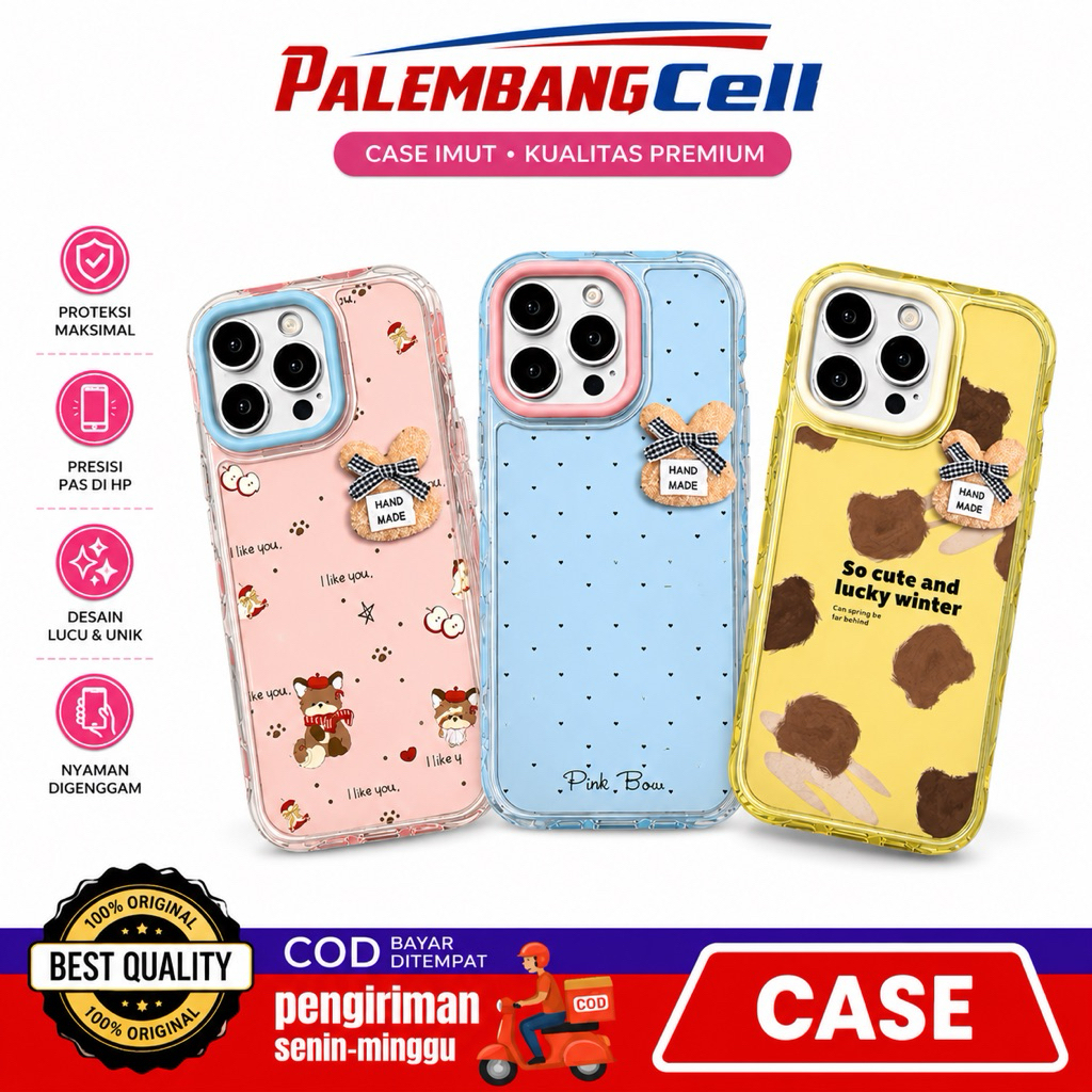 Case 3D Boneka kelinci for OPPO A3X, A5S, A9 2020, A16, A54 4G, A6 PRO