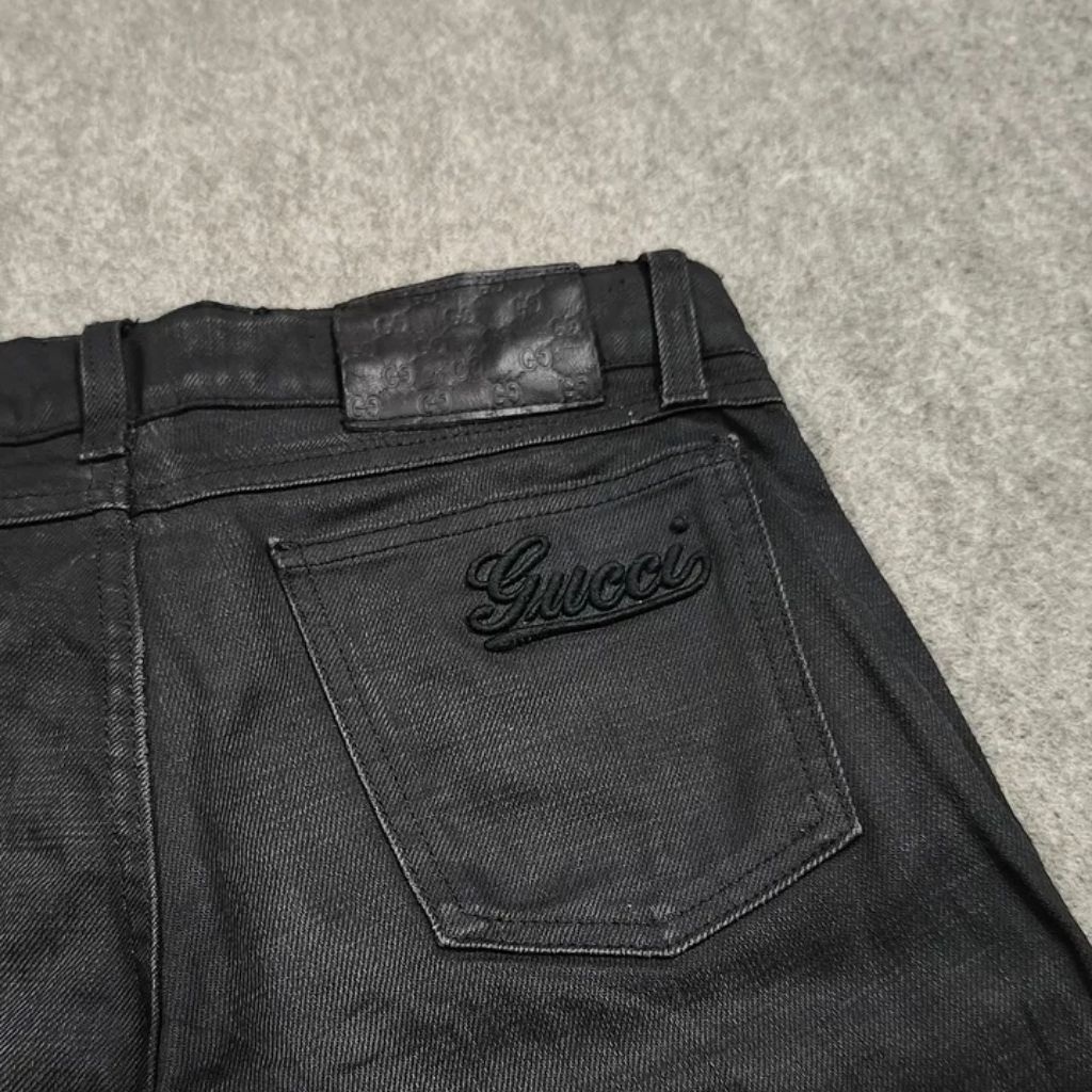 Celana hitam cutbray jeans panjang pria size 29 second