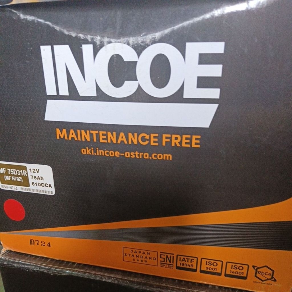 aki n-70z (75ah) kering incoe