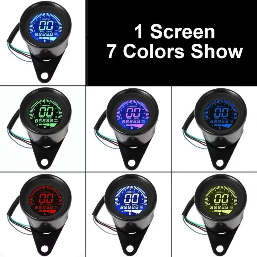 speedometer digital bulat rxking cb Tiger ninja 7 warna universal