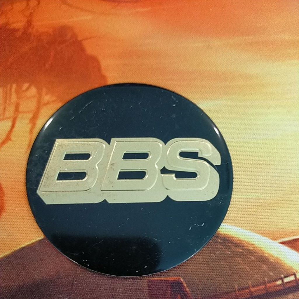 Emblem Stiker Dop Velg BBS HITAM Gold Stiker FLAT Timbul logo BBS dop Velg Mobil Kuat Anti Luntur 6,
