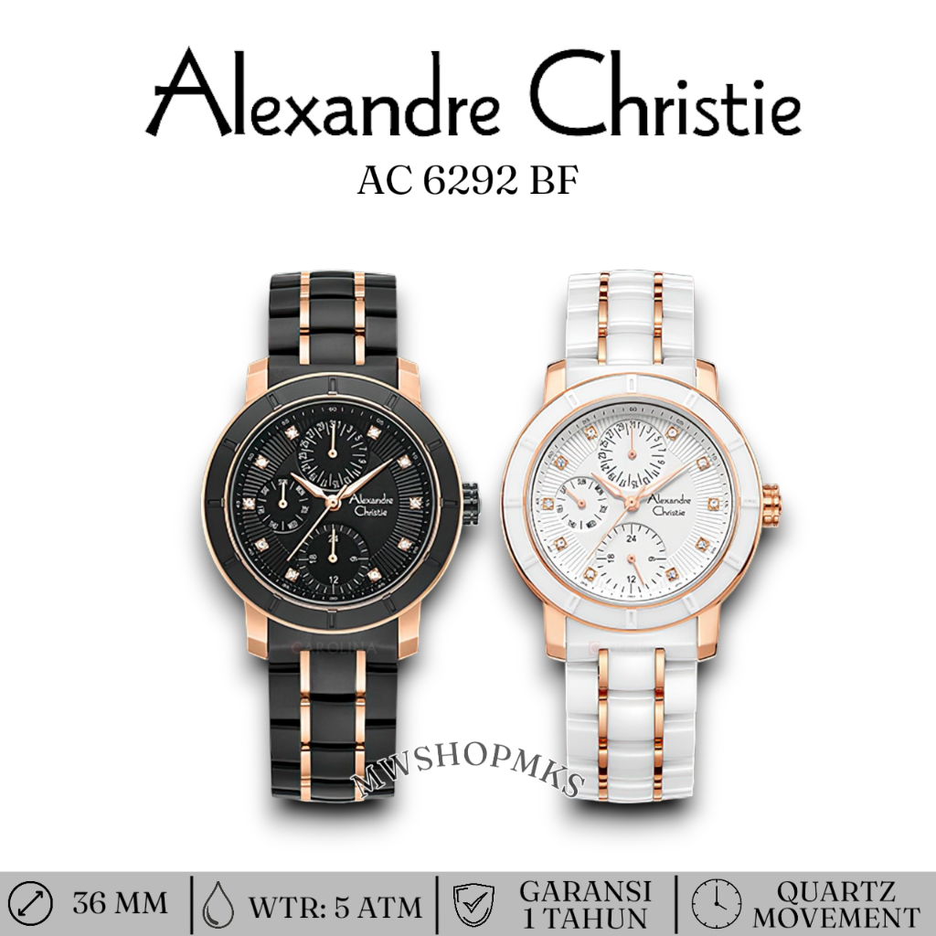 Jam Wanita Keramik Alexandre Christie AC6292 AC 6292 Original Garansi Resmi Alexander Christie