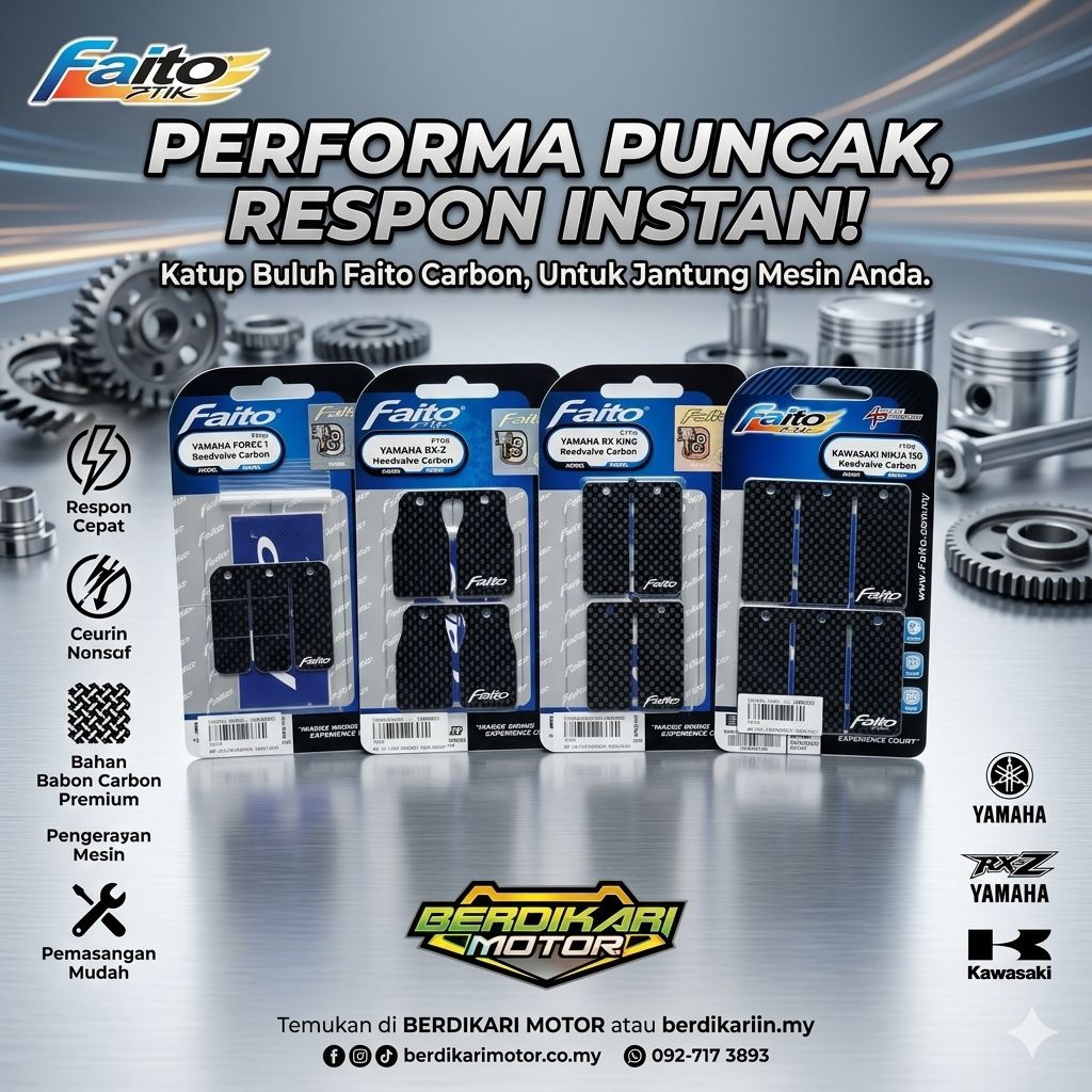PLAT MEMBRAN LIDAH MEMBRAN CARBON ORIGINAL FAITO RACING NINJA,FIZ,RX KING,RXZ