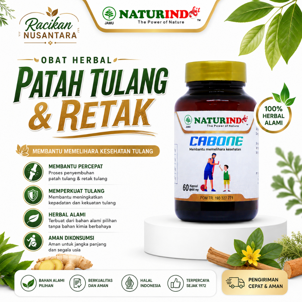 Cabone Herbal Patah Tulang, Retak dan Cedera Tulang Bengkak Pasca Operasi Tulang Cabone Naturindo