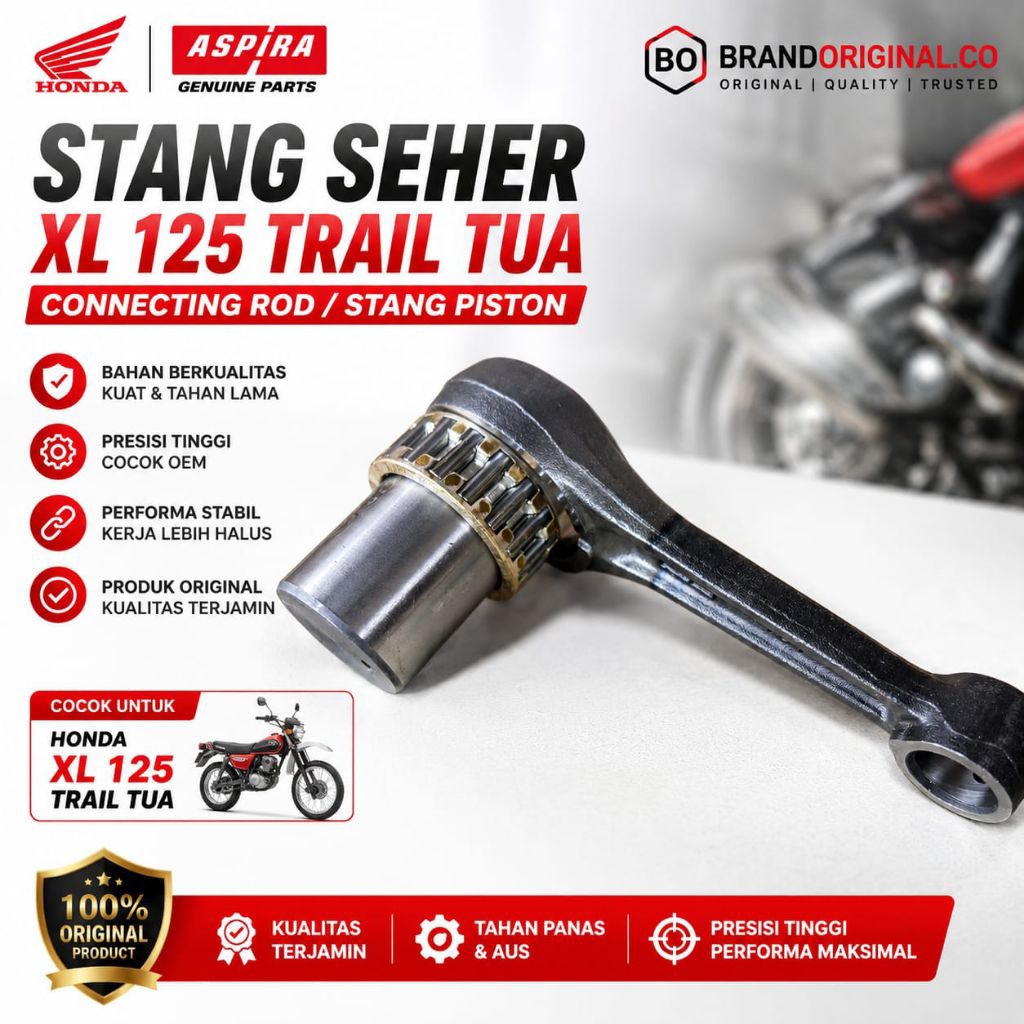 STANG PISTON SEHER KIT HONDA XL 125 TRAIL KLASIK JADUL MERK ASPIRA KODE 437 XL125 ORIGINAL