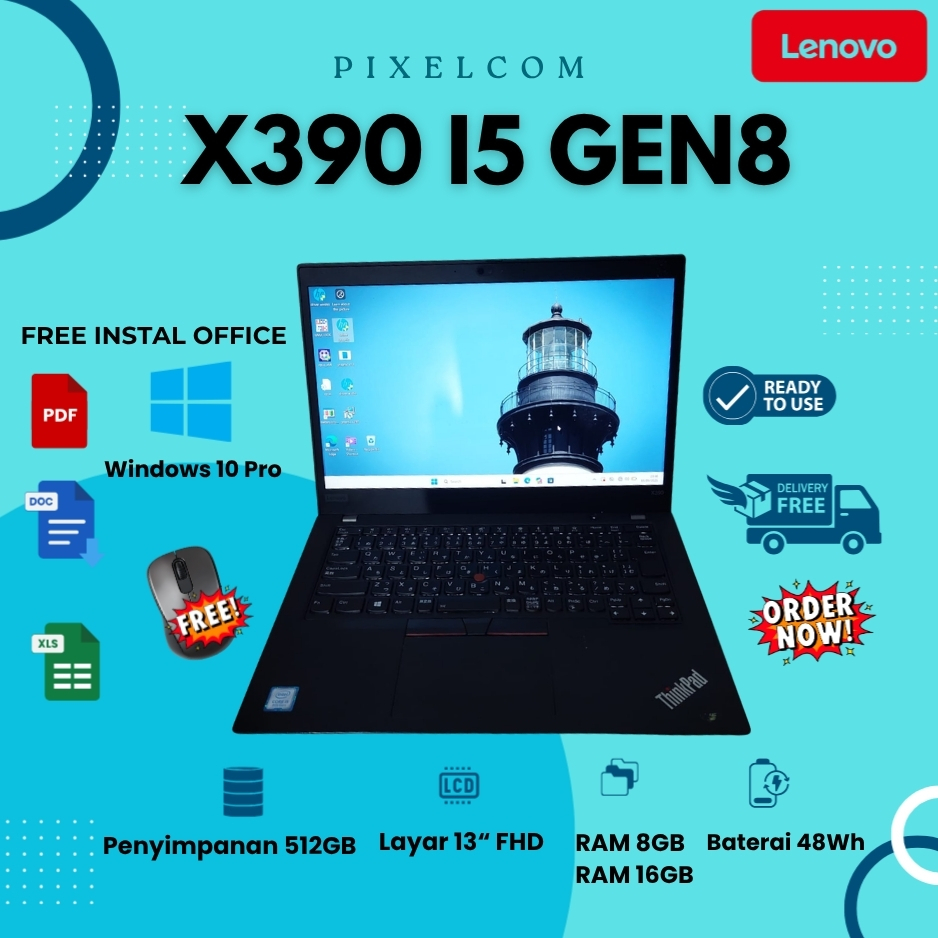Lenovo Thinkpad X260 X270 X280 X390 X13 Core i5 RAM 16GB SSD 512GB