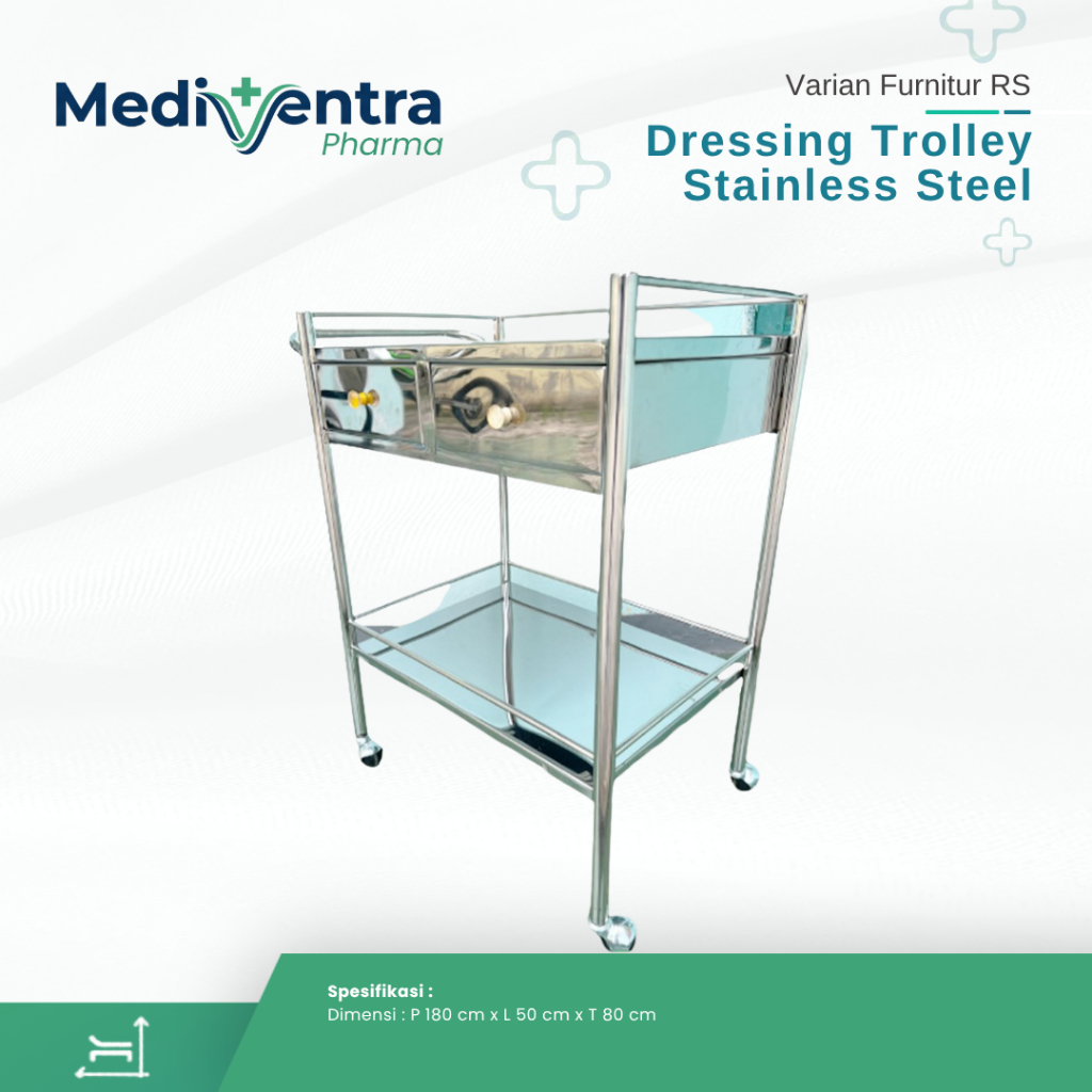 Dressing Trolley - Dressing Troli dengan 2 Laci