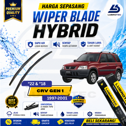 Wiper Hybrid Blade Honda CRV Gen 1 Model OEM LUBROTEC