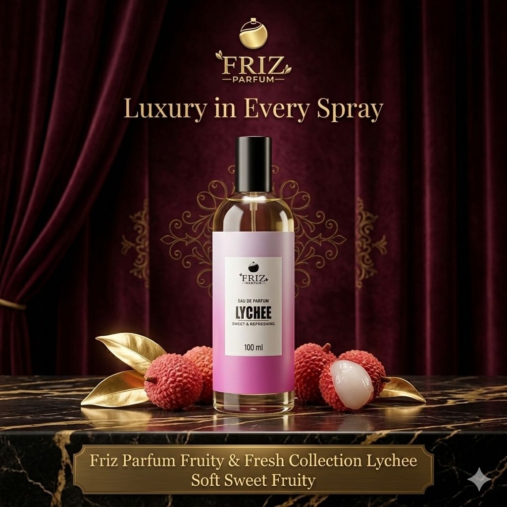 FRIZ Eau De Parfum Lychee 100ml Parfum Wanita Long Lasting Aroma Lychee Fresh Manis