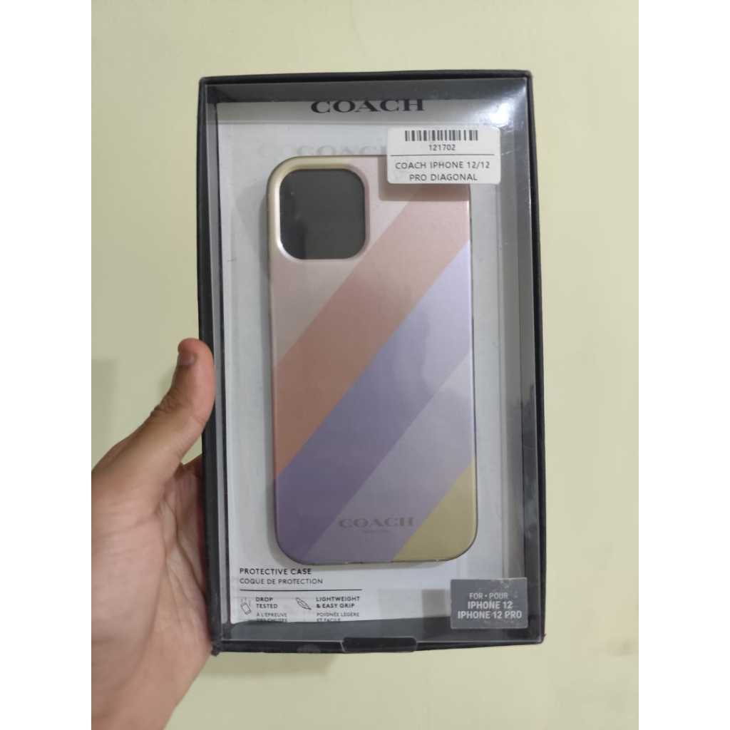 CASE COACH IPHONE 12/12 PRO DIAGONAL STRIPE ORIGINAL