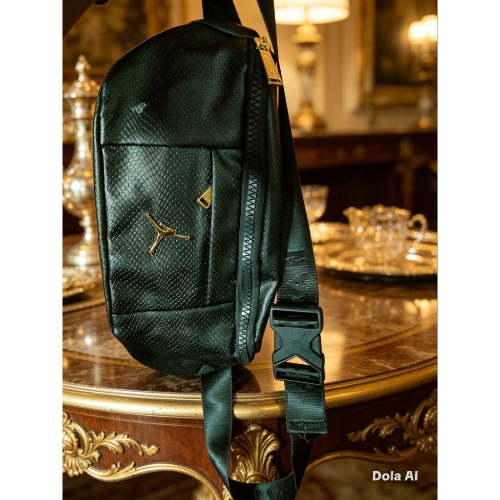 Tas pria jrd REGAL CROSSBODY SNAKE LEATHER WAISTBAG/tas pinggang JORDAN KULIT ULAR SINTETIS