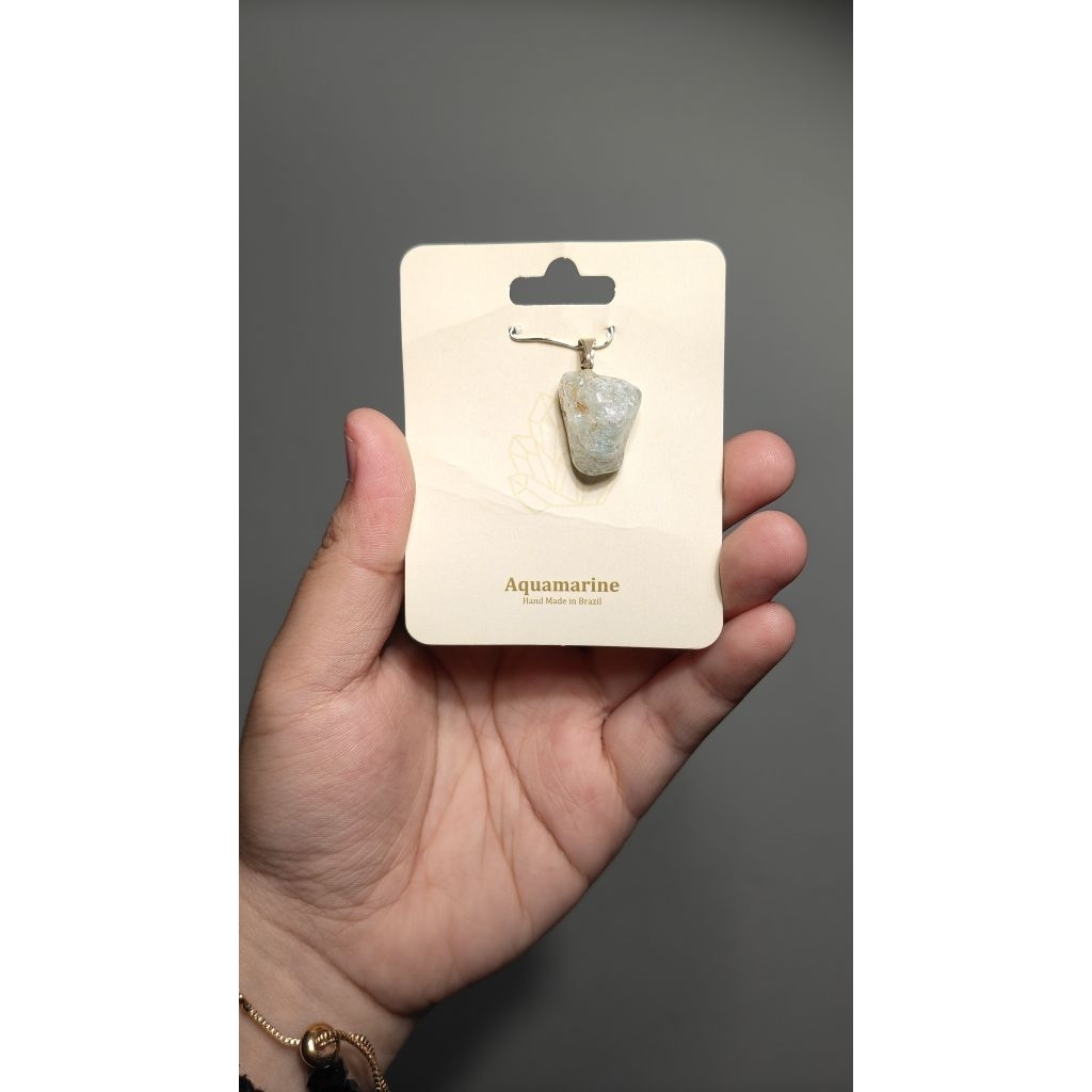 Aquamarine Pendant | Liontin Batu Aquamarine Natural Elegan