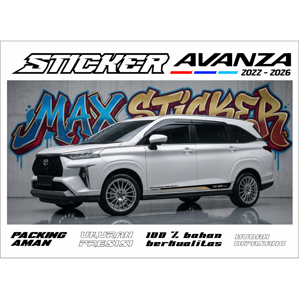 Sticker Samping toyota all new Avanza veloz Xenia 2022 2023 STICKER BODY SAMPING AVANZA XENIA VELOZ