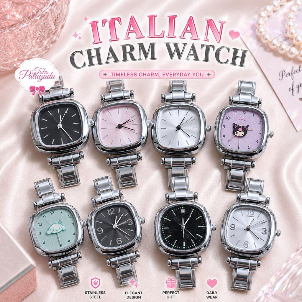 READY STOCK - Italian Charm Watch - Jam Tangan Italian Charm - Vintage Watch - Retro Watch - Italian