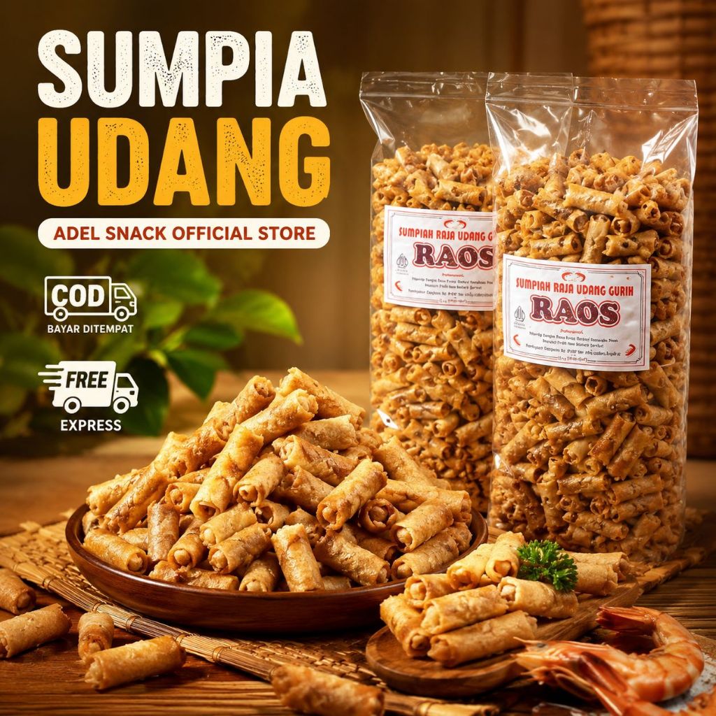 500 gram Sumpia Udang Murah Enak / Sumpia Abon Rasa Udang/ Sumpia Udang Kiloan
