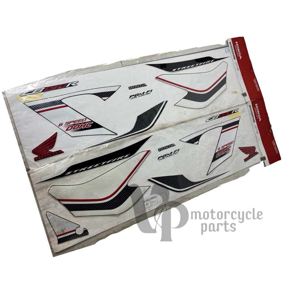 Stripe Set Black White L R K15 - Stiker Striping Lis Body Kiri Kanan Cb150r Cb150 R Old Lama SE Hita
