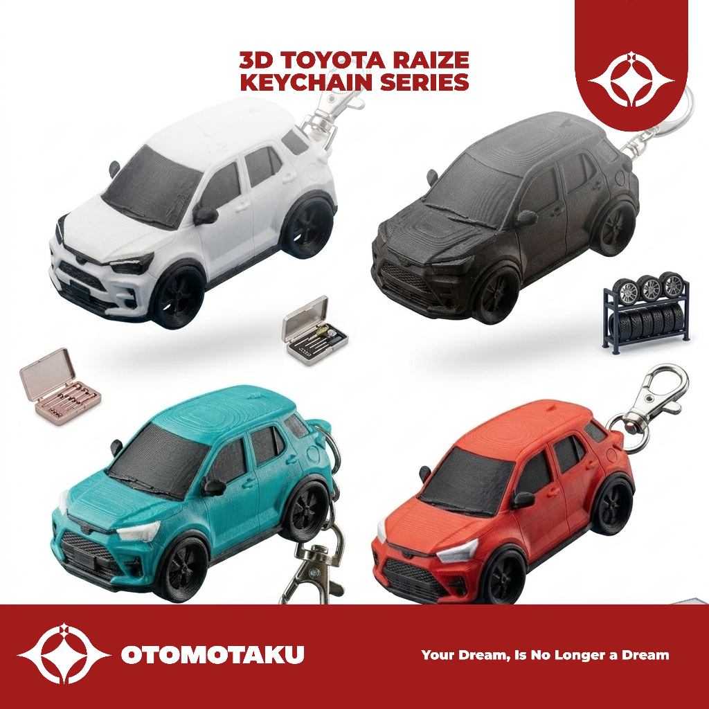 Gantungan Kunci Toyota Raize 3D Keychain Series Aksesoris Tas Mobil JDM Otomotaku Custom Miniatur So