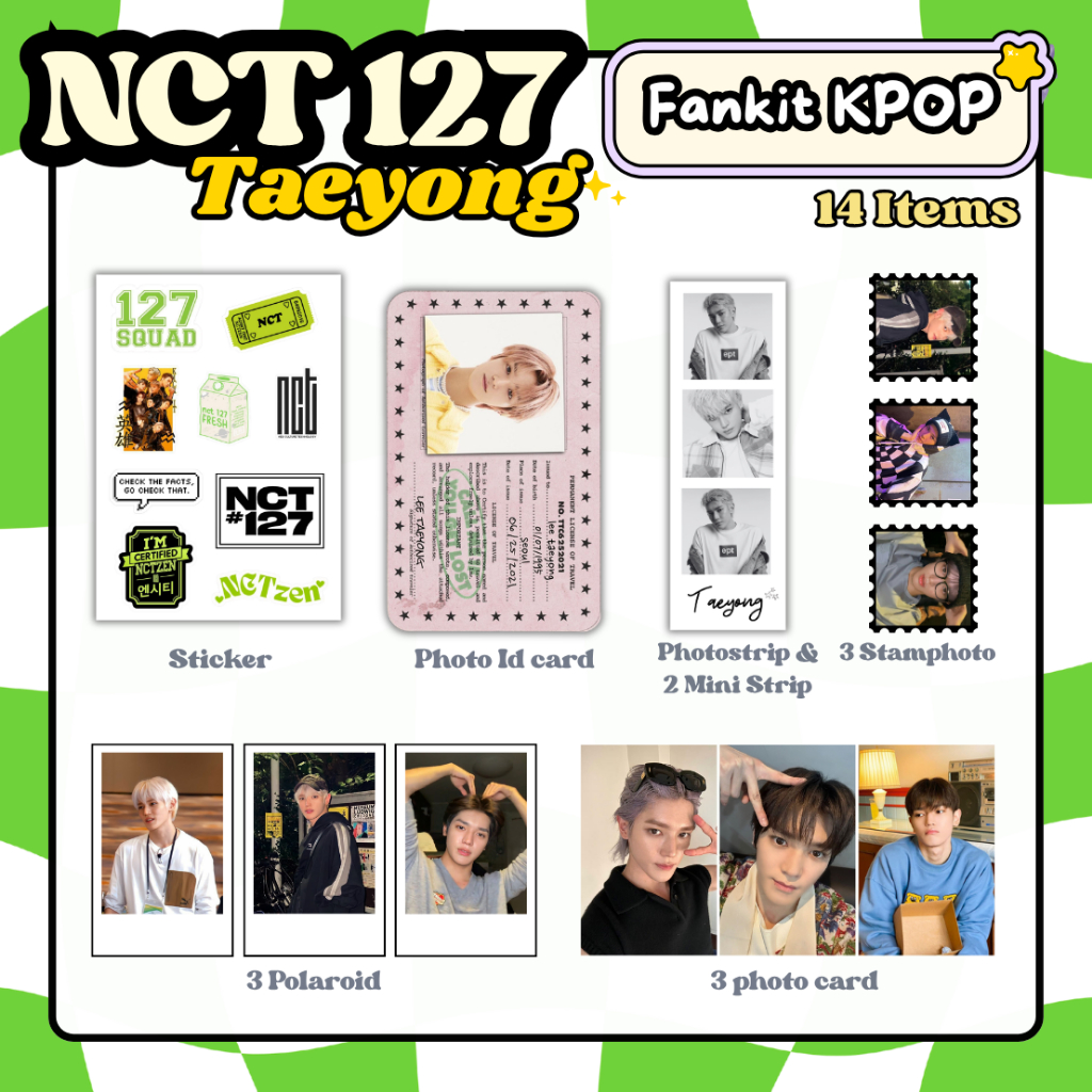 FANKIT KPOP NCT 127 14 Item | GIFT Box Kpop | Hampers Kpop NCT DREAM NCT127 | FANKIT Mark lee Haecha