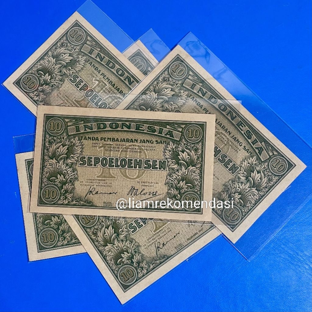 Kertas Kuno 10 Sen Federal Tahun 1947 Gress Mulus