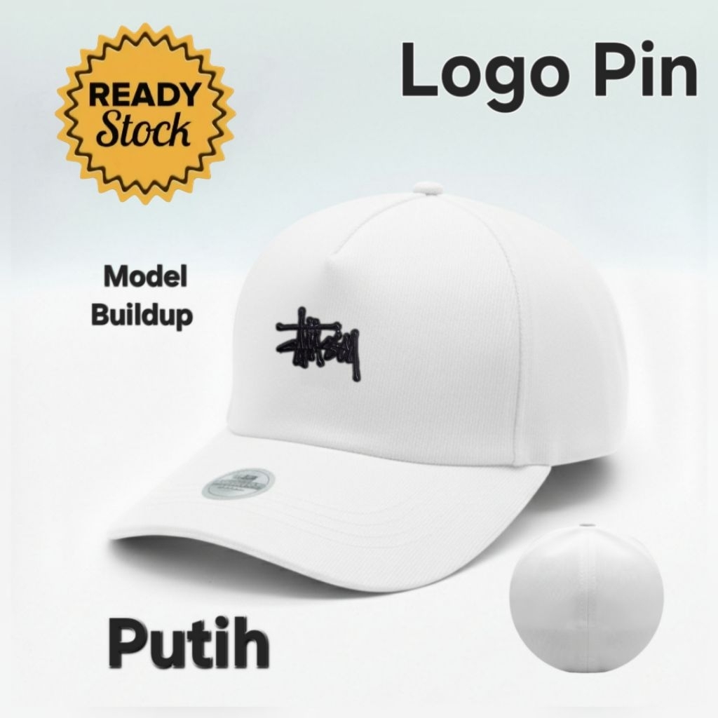 Topi Pria Built up Fashion Logo Sttusy Pin besi Model Baseball Caps